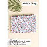 Eldesen Tasarım Haftalık Planlayıcı A5 Defter, Esnek İnce Karton Kapaklı, 1 Yıllık Planlayıcı, Pembe Çiçekli