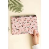 Eldesen Tasarım Haftalık Planlayıcı A5 Defter, Esnek İnce Karton Kapaklı, 1 Yıllık Planlayıcı, Pembeli