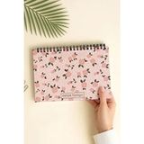 Eldesen Tasarım Haftalık Planlayıcı A5 Defter Pembe Esnek İnce Karton Kapaklı 1 Yıllık Planlayıcı Orta Boy