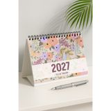 Eldesen Tasarım Masa Takvimi Spiralli A5 (21X16CM) Büyük Boy / Resmi Tatiller Ve Hafta Sonları / 12 Aylık