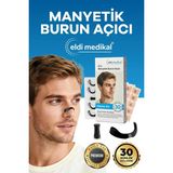 Eldi Medikal Manyetik Burun Açıcı/Bandı Başlama Seti (30 Çift, Siyah) - Horlamayı Azaltır - Nefesi Rahatlatır