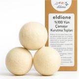 eldione 3-adet Yün Kurutma Topu, Kırışıklık Önleyici, Kolay Ütüleme, Yumuşatıcı, Enerji Tasarruflu, Antistatik, Wool Dryer Ball, Merinos Yünü Keçe, Tüy Toplayıcı