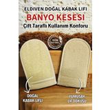 Eldiven Doğal Kabak Lifi Banyo Kesesi Çift Taraflı Kullanım Doğal Peeling Etkisi Cilt Dostu