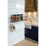 eldiven matik KitchenPremium 2'si 1 Arada Mutfak Düzenleyici - Yapışkanlı Baharatlık Rafı ve Havluluk Askısı