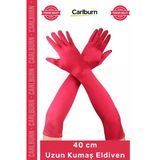 #Eldiven Şık Zarif 40 cm Yetişkin Kostüm Davet Sahne Fotoğraf Çekimi Kırmızı Renk Uzun Kumaş Eldiven