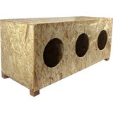 Eldo Design Kedi Evi Dış Ortam Uygun 3'lü Ahşap Kedi Evi Osb 93X41X39 cm - Ahşap - Bej