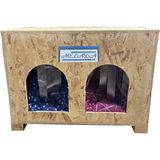 Eldo Design Kedi Evi Dış Ortam Uygun Ahşap Kedi Evi Double Osb 61X41X36 cm - Ahşap - Bej