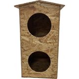 Eldo Design Kedi Evi Dış Ortam Uygun Ahşap Kedi Evi Dublex Osb 66X39X32 cm - Ahşap - Bej