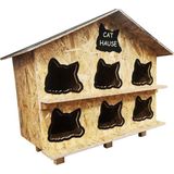 Eldo Design Kedi Evi Dış Ortam Uygun Ahşap Kedi Evi Osb 100X95X50 cm - Ahşap - Bej