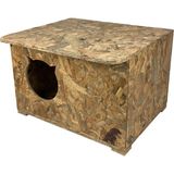 Eldo Design Kedi Evi Dış Ortam Uygun Ahşap Kedi Evi Osb 35X33X23 cm - Ahşap - Bej