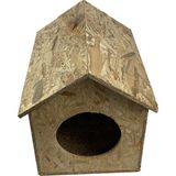 Eldo Design Kedi Evi Dış Ortam Uygun Ahşap Kedi Evi Osb 39X32X30 cm - Ahşap - Bej