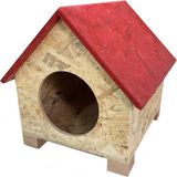 Eldo Design Kedi Evi Dış Ortam Uygun Ahşap Kedi Evi Osb 39X37X34 cm - Ahşap - Bej