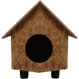 Eldo Design Kedi Evi Dış Ortam Uygun Ahşap Kedi Evi Osb 44X36X32 cm - Ahşap - Bej