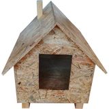 Eldo Design Kedi Evi Dış Ortam Uygun Ahşap Kedi Evi Osb 46X34X34 cm - Ahşap - Bej