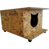 Eldo Design Kedi Evi Dış Ortam Uygun Ahşap Kedi Evi Osb 47X36X25 cm - Ahşap - Bej