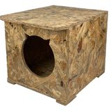 Eldo Design Kedi Evi Dış Ortam Uygun Ahşap Kedi Evi Osb 50X45X34 cm - Ahşap - Bej
