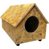 Eldo Design Kedi Evi Dış Ortam Uygun Ahşap Kedi Evi Osb 55X40X40 cm - Ahşap - Bej