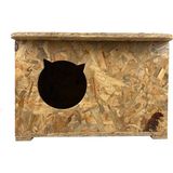 Eldo Design Kedi Evi Dış Ortam Uygun Ahşap Kedi Evi Osb 60X45X40 cm - Ahşap - Bej