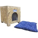 Eldo Design Kedi Evi Dış Ortam Uygun Ahşap Kedi Evi Osb Minderli 40x37x34 cm