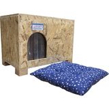 Eldo Design Kedi Evi Dış Ortam Uygun Ahşap Kedi Evi Osb Minderli 61x41x36 cm
