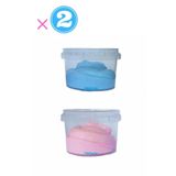 Ele Yapışmayan Pembe-Mavi Slime 2 Li Pofuduk Slaym Oyun Hamuru