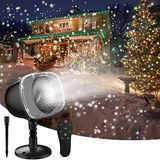 Elec3 Noel Kar Yağışı Işığı Projektörü, LED Kar Işıkları Uzaktan Kumandalı Tatil Işık Döndürme Sevgililer Günü Noel Cadılar Bayramı Tatil Parti Düğün Bahçe Ev Peyzaj Süslemeleri için