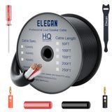 Elecan 16/2 Dış Mekan Hoparlör Tel Kablosu 50 Ft 16 Ölçer AWG Alet Kitleri ile - Duvara Doğrudan Gömme CL3 CL2 Rated-Pro Serisi 16AWG 2 İletkenler-PVC Ceket ve Film ve Pamuk-Ev Sineması ve Araba