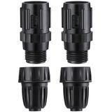 ElectricWise 4 Adet Damla Sulama Basınç Regülatörü Musluk Adaptör Kiti, 3/4 "FHT x 3/4" MHT Basınç Regülatörü, Damla Sulama Sistemi için 1/2 İnç Damla Sulama Boru Adaptörü (15 Psi)