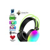 electroawm RGB LED Işıklı Bluetooth 5.3 Oyuncu Kulaklığı – Mikro SD, Dahili Mikrofon, Extra Bass