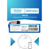 Electroll 360 S9 Uyumlu Batarya (ORJİNAL KAPASİTE) 5200mah Pil Robot Süpürge Bataryası Değişimi 360rcs9us - MAVİ