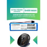 Electroll Anker Eufy Robovac X8 Hybrid Uyumlu Batarya (ULTRA YÜKSEK KAPASİTE) 6400MAH Pil Robot Süpürge Batarya Değişimi - 1 Adet