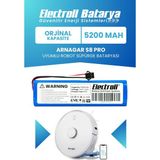 Electroll Arnagar S8 Pro Uyumlu Batarya (Orijinal Kapasite) 5200mah Pil Robot Süpürge Batarya Değişimi