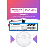 Electroll Dreame D9 Uyumlu Batarya (Maksimum Kapasite) 7000MAH Pil Robot Süpürge Mop Cleaner Bataryası Değişim RLS5-WH0
