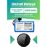 Electroll Ecovacs Deebot 601 Uyumlu Batarya (ULTRA YÜKSEK KAPASİTE) 3200mah Pil Robot Süpürge Batarya Değişimi
