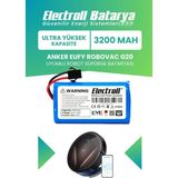 Electroll Eufy Robovac G20 Uyumlu Batarya (ULTRA YÜKSEK Kapasite) 3200MAH Pil Robot Süpürge Batarya Değişimi - 1 Adet