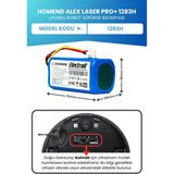ELECTROLL Homend Alex Laser Pro+ 1283H Uyumlu Batarya (STANDART KAPASİTE) 2600mah Pil Robot Süpürge Bataryası