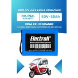 Electroll Kral Kr-39 Grande Uyumlu Batarya (Standart Kapasite) Lifepo4 60V 60AH Elektrikli Motorsiklet Bataryası
