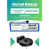 Electroll Lydsto R1-D Uyumlu Batarya (Ultra Yüksek Kapasite) 6400MAH Pil Robot Süpürge Bataryası Değişimi