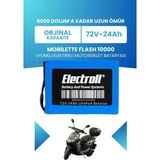 Electroll Mobilette Flash 10000 Uyumlu Batarya (Standart Kapasite) Lifepo4 72V 24AH Elektrikli Motorsiklet Bataryası