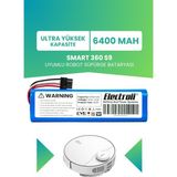 Electroll Smart 360 S9 Uyumlu Batarya (ULTRA YÜKSEK KAPASİTE) 6400mah Pil Robot Süpürge Bataryası Değişimi 360rcs9us - 1 Adet