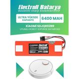 Electroll Xiaomi Sdjqr02rr Uyumlu Batarya (ULTRA YÜKSEK KAPASİTE) 6400mah Pil Robot Süpürge Batarya Değişimi - 1 Adet