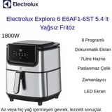 Electrolux 1800W E6af1 Airfryer 8 Programlı 7 L Sepet Kapasiteli, 5.4 L Kızartma Kapasitesi Sıcak Hava Fritözü + Mutfak Hassas Tartı Hediye