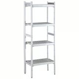 Electrolux Professional Düz Etejer Seti, Aluminyum Ayaklı, 4 Raflı, Her Raf Demonte Polietilen Tabletlerden Oluşur, Tabletler Bulaşık Makinesind