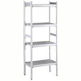 Electrolux Professional Düz Etejer Seti, Aluminyum Ayaklı, 4 Raflı, Her Raf Demonte Polietilen Tabletlerden Oluşur, Tabletler Bulaşık Makinesinde Yıkanabilir - 475x1126 Mm, H=1700 Mm BLS1126