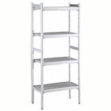 Electrolux Professional Düz Etejer Seti, Aluminyum Ayaklı, 4 Raflı, Her Raf Demonte Polietilen Tabletlerden Oluşur, Tabletler Bulaşık Makinesinde Yıkanabilir - 475x1216 Mm, H=1700 Mm BLS1216