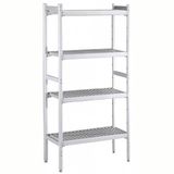 Electrolux Professional Düz Etejer Seti, Aluminyum Ayaklı, 4 Raflı, Her Raf Demonte Polietilen Tabletlerden Oluşur, Tabletler Bulaşık Makinesinde Yıkanabilir - 475x1394 Mm, H=1700 Mm BLS1394