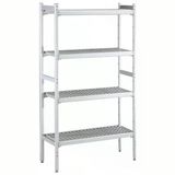 Electrolux Professional Düz Etejer Seti, Aluminyum Ayaklı, 4 Raflı, Her Raf Demonte Polietilen Tabletlerden Oluşur, Tabletler Bulaşık Makinesinde Yıkanabilir - 475x1606 Mm, H=1700 Mm BLS1606