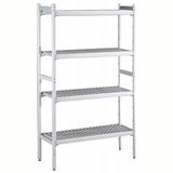 Electrolux Professional Düz Etejer Seti, Aluminyum Ayaklı, 4 Raflı, Her Raf Demonte Polietilen Tabletlerden Oluşur, Tabletler Bulaşık Makinesinde Yıkanabilir - 475x1696 Mm, H=1700 Mm BLS1696