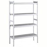 Electrolux Professional Düz Etejer Seti, Aluminyum Ayaklı, 4 Raflı, Her Raf Demonte Polietilen Tabletlerden Oluşur, Tabletler Bulaşık Makinesinde Yıkanabilir - 475x1872 Mm, H=1700 Mm BLS1872