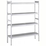 Electrolux Professional Düz Etejer Seti, Aluminyum Ayaklı, 4 Raflı, Her Raf Demonte Polietilen Tabletlerden Oluşur, Tabletler Bulaşık Makinesinde Yıkanabilir - 475x2224 Mm, H=1700 Mm BLS2224